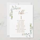 ゲスト名を付けた緑のシーティングプランカード (正面)