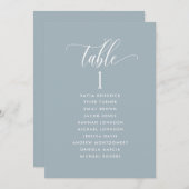 ゲスト名を使用したグレーのシーティングプランカード (正面/裏面)