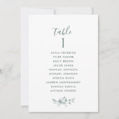 ゲスト名エレガント付き緑のシーティングプランカード (正面)