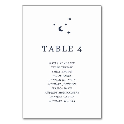 ゲスト名シンプル付き天体テーブル番号 テーブルナンバー (正面)