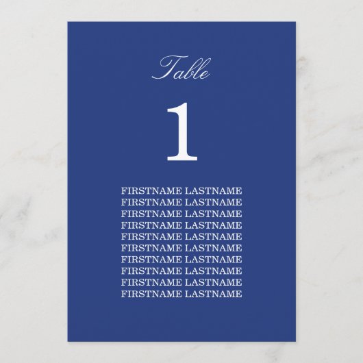 ゲスト名ダークブルーのテーブルカード (正面)