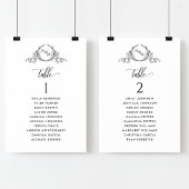 ゲスト名付きモノグラム座席計画カード