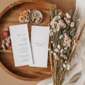 ゲスト名入りのモダンな結婚式メニューカード メニュー