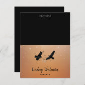 ゲスト名印刷テーブルカードRavens Halloween ポストカード (正面/裏面)