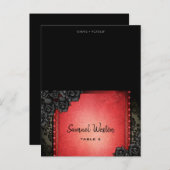 ゲスト名印刷座席表赤ゴシック ポストカード (正面/裏面)