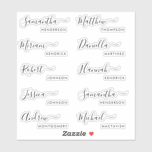 ゲスト名座席表と好意 シール (シート)