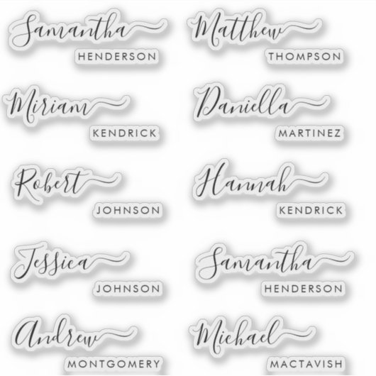 ゲスト名座席表と好意 シール (正面)