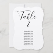 ゲスト名素朴付きテーブル番号カード 招待状 (正面)