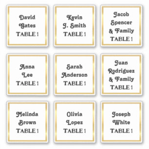 🕊️ゲスト名結婚表番号ステッカー シール