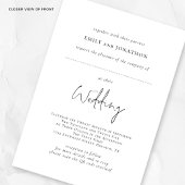 ゲスト名QRのミニマル宇宙結婚 招待状