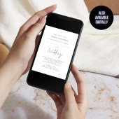 ゲスト名QRのミニマル宇宙結婚 招待状