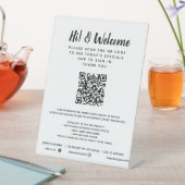 ゲスト向けの非接触QRコードビジネスカスタム 台座サイン (インサイチュ)