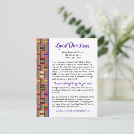 ゲスト向け案内カード アフリカ ケンテ K45 付属カード エンクロージャーカード (スタンド正面)