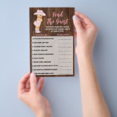 ゲスト女性のカーボーイベビーシャワーゲームカードを見つける チラシ (ハンドル)