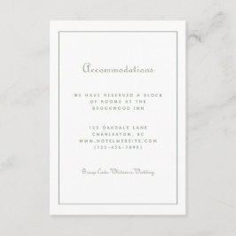 ゲスト宿泊施設セージグリーン詳細結婚ズ エンクロージャーカード