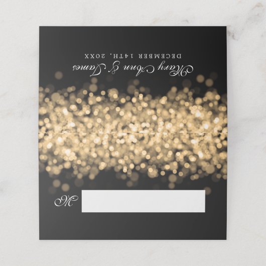ゲスト座席表エレガントウェディング金ゴールドライト プレイスカード (外部開封)