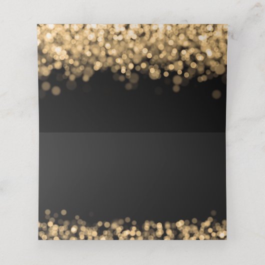 ゲスト座席表エレガントウェディング金ゴールドライト プレイスカード (内部開封)