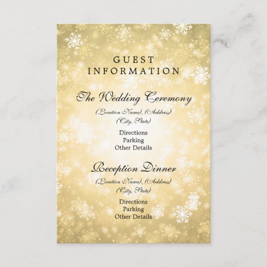 ゲスト情報金ゴールドの冬の不思議の国 エンクロージャーカード (正面)