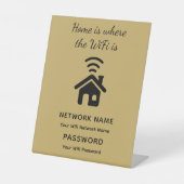 ゲスト用パーソナライズされたWiFiパスワードとネットワーク 台座サイン (正面)