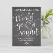 ゲスト用地球ウェディングテーブルサイン 招待状 (スタンド正面)