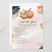 ゲスト秋カボチャ赤ちゃんシャワーゲームカードを見つける 招待状 (正面/裏面)