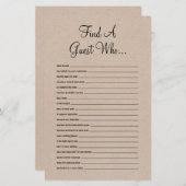 ゲスト素朴ブライダルシャワーゲームを検索 (正面/裏面)