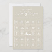 ゲスト素朴ミニマルベビービンゴゲームを見つける 招待状 (正面)