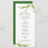 ゲスト結婚のためのグリーンリーの週末の旅程 (正面/裏面)