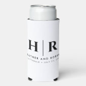 ゲスト結婚ビールスリーブ用のモノグラムギフト スリム缶クーラー (Seltzer正面)