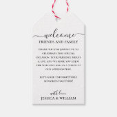 ゲスト結婚用のスエレガントクリプトへようこそバッグ ギフトタグ (正面)