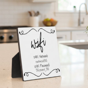 ゲスト訪問者WIFI情報パスワード フォトプラーク