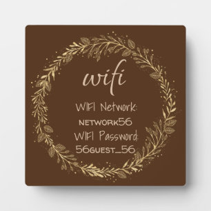 ゲスト訪問者WIFI情報 パスワード ゴールド ブラック フォトプラーク