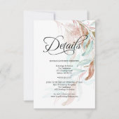 ゲスト詳細 |アクアコーラルユーカリ葉 招待状 (正面)