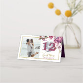 ゲスト金ゴールドディスコエレガントフォトテーブル番号 プレイスカード (裏面)