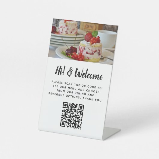 ゲスト非接触型QRコードメニューカスタムの写真 台座サイン (正面)