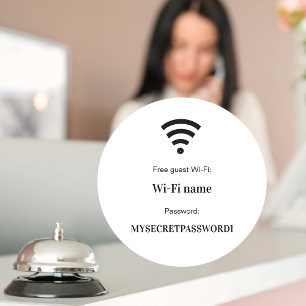 ゲスト顧客wifiネットワークパスワード ラウンドシール