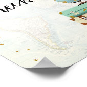 ゲスト チェック イン トラベル アドベンチャー ピンク ブライダル シャワー ポスター (角)