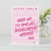 ゲスト チェック ブライズ バチェロレッテ コクテイル ウィークエンド 招待状 (スタンド正面)