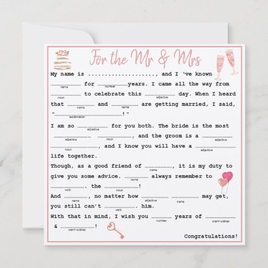 ゲスト・リバス夫妻 招待状 (正面)