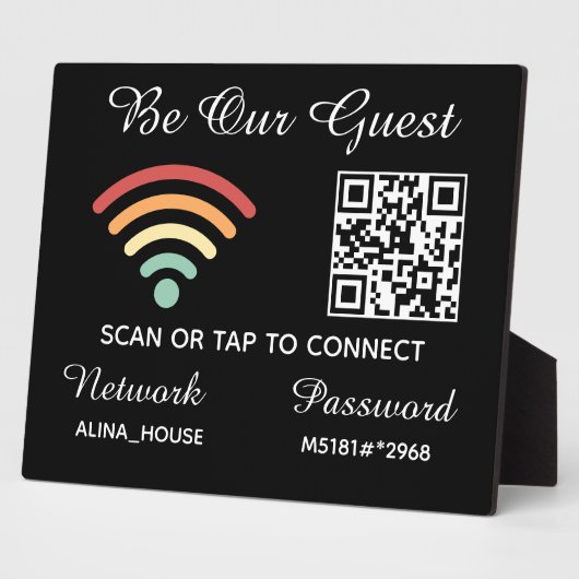 ゲストQrコードWifiネットワークとパスワードを使用する フォトプラーク (側面)