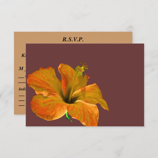 ゲストRSVPの結婚式の応答カード秋色 出欠カード (正面/裏面)