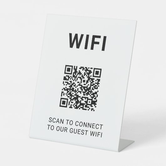 ゲストWi-Fi QRコード接続ログイン ミニマル 台座サイン (正面)
