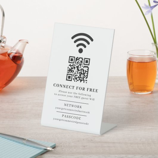 ゲストWi‑FiQRコードサイン | Wi‑Fi | ウェディング 台座サイン (インサイチュ)