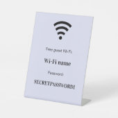 ゲストwifiネットワークパスワードラベンダー 台座サイン (正面)