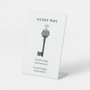ゲストWifiパスワードとネットワークパーソナライズされた 台座サイン