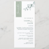 ゲスパーソナライズされたト名と淡い色の緑結婚の メニュー (正面)