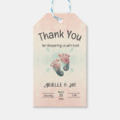 『ゲス・フー』性別発表の超音波 赤ちゃんのシャワー ギフトタグ (正面)