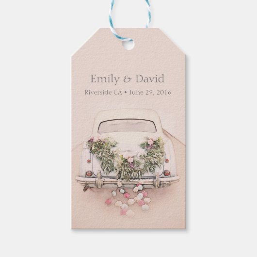 ゲタウェイカーロマンチック結婚式の引き出物ラベル ギフトタグ (正面)