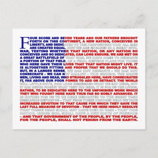 ゲチスバーグの住所 ポストカード (正面)