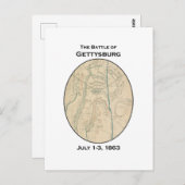 ゲチスバーグの地図の戦い ポストカード (正面/裏面)